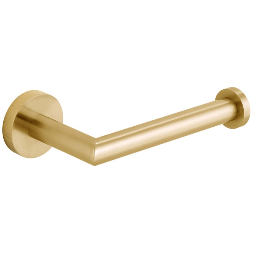 Cutout image of Vado Individual Knurled Accents Brushed Gold Toilet Roll Holder